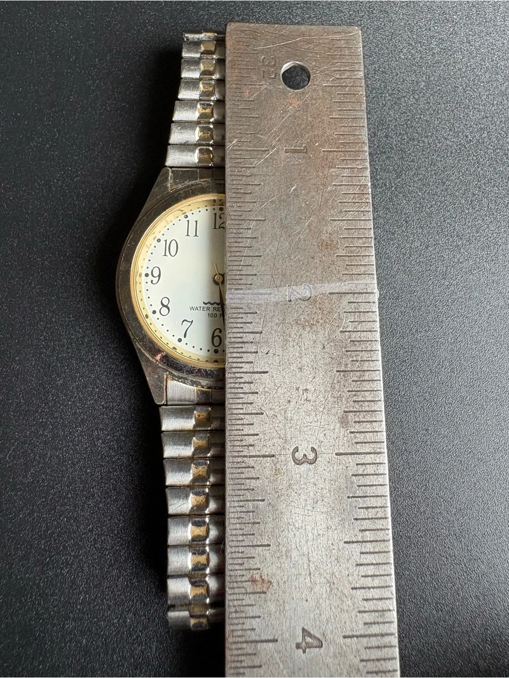 Two-Tone Men's Dress Watch with Date - White Dial